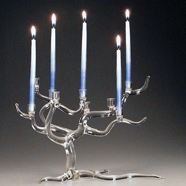 Clear Tree of Life Menorah