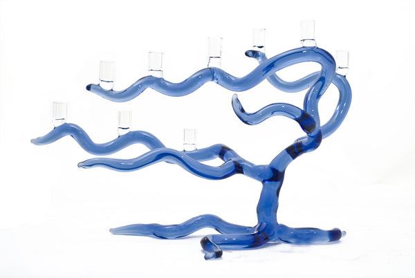 Cobalt Tree of Life Menorah