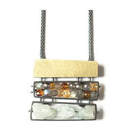 Triple Rectangle Cage Necklace - Ashka Dymel