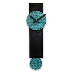 Narrow Black Verdigris Pendulum Clock