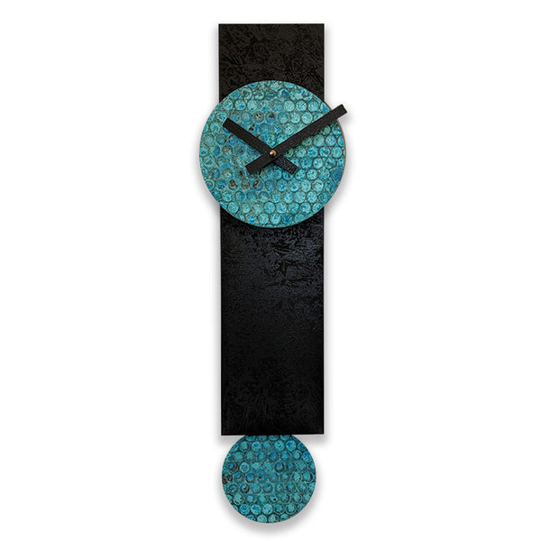 Narrow Black Verdigris Pendulum Clock - An American Craftsman